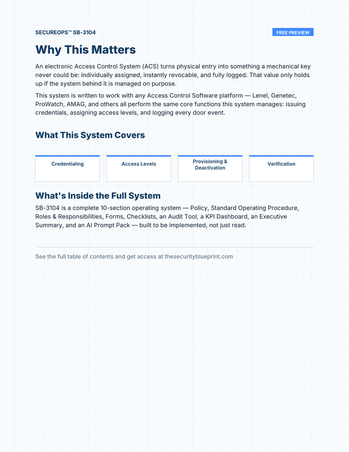 Access Control preview PDF — Overview section