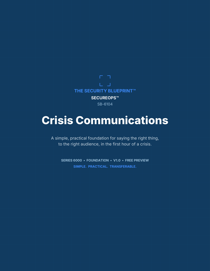 Crisis Communications preview PDF — cover page