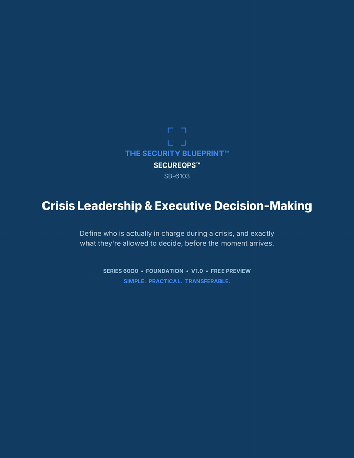Crisis Leadership & Executive Decision-Making preview PDF — cover page