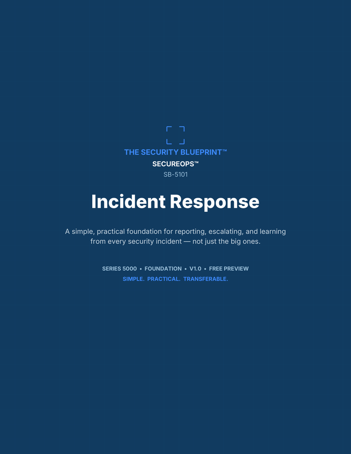 Incident Response preview PDF — cover page