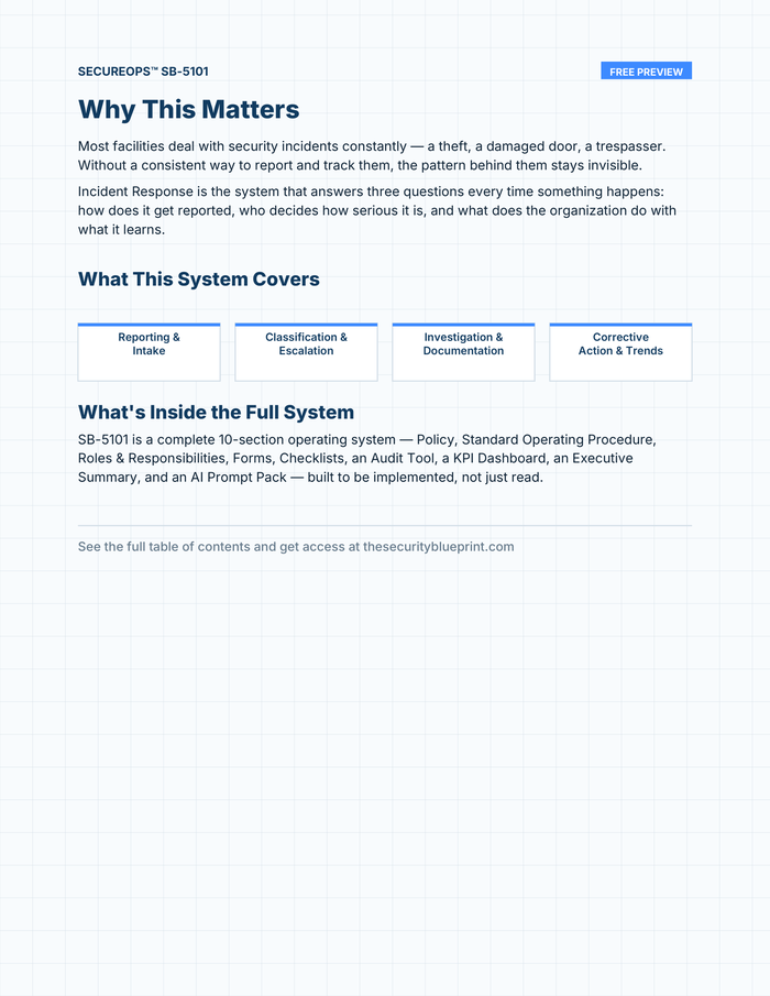 Incident Response preview PDF — Overview section