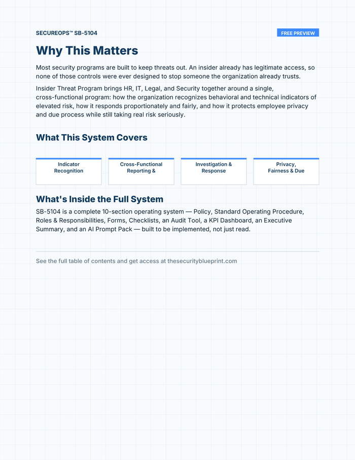 Insider Threat Program preview PDF — Overview section
