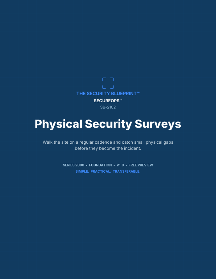Physical Security Surveys preview PDF — cover page