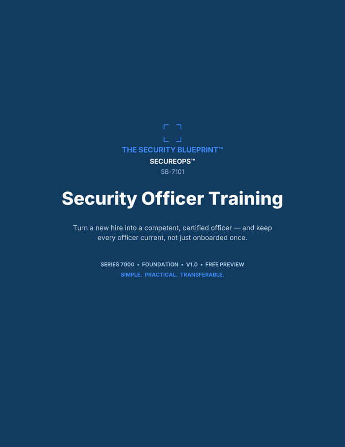 Security Officer Training preview PDF — cover page