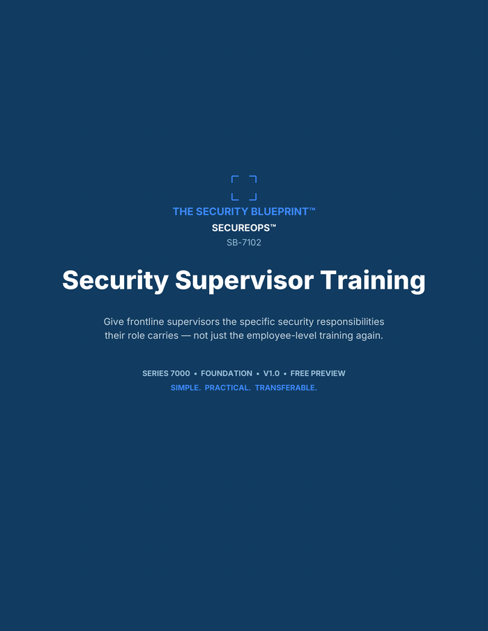Security Supervisor Training preview PDF — cover page