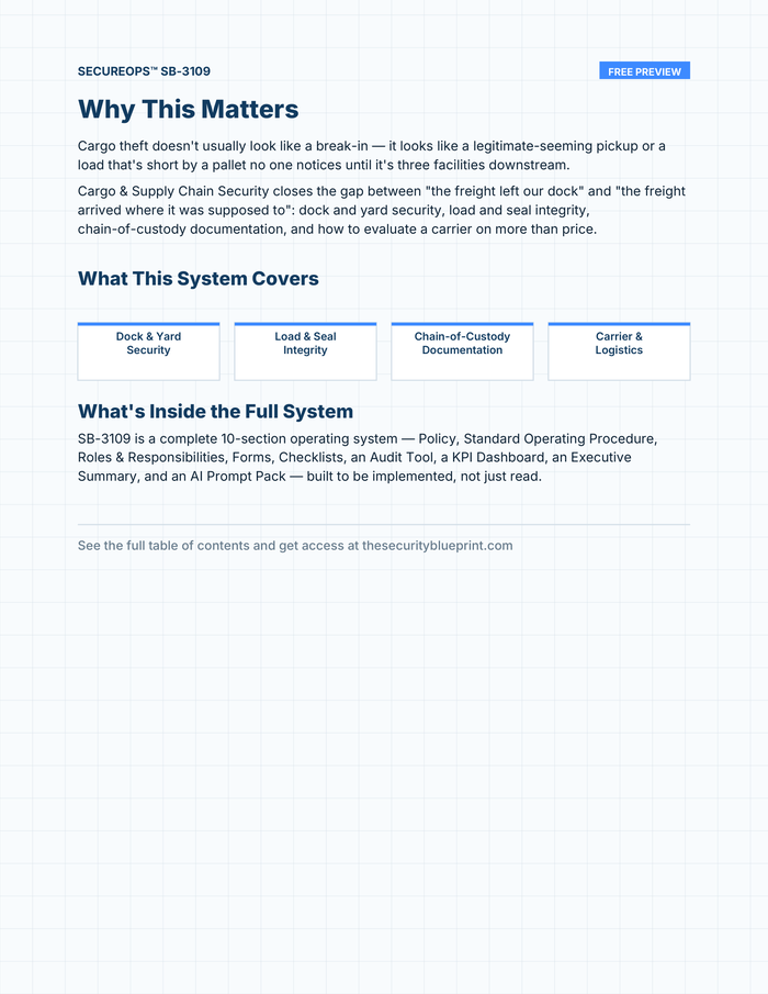 Cargo & Supply Chain Security preview PDF — Overview section