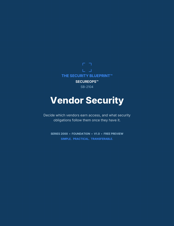 Vendor Security preview PDF — cover page